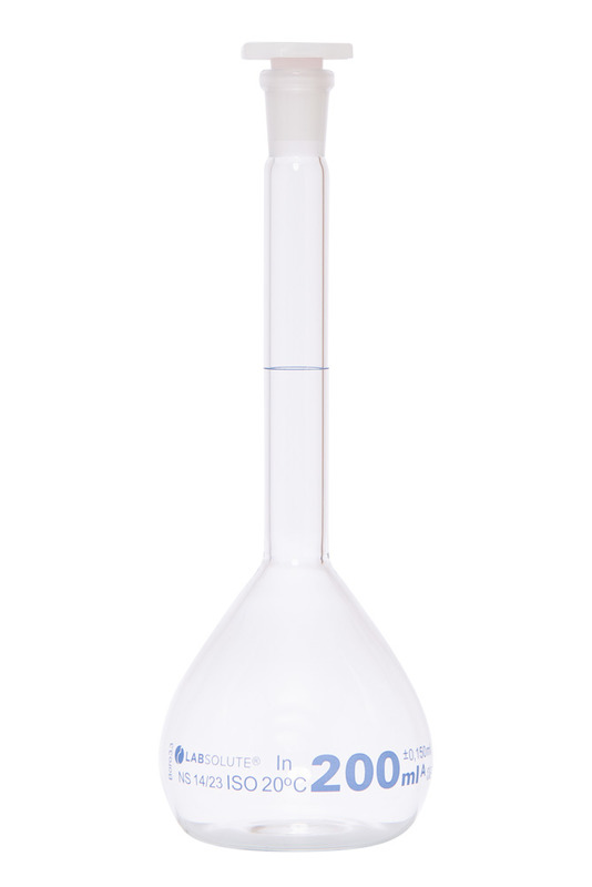 Heavy-Duty Wide Mouth Volumetric Flasks with Glass Stoppers 10124-168EA Each Serialized Capacity : 20 mL Class A 